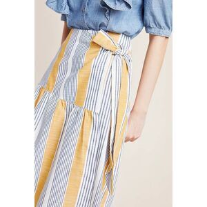 NWT Maeve x Anthropologie Laura Wrap Midi Skirt Size 0 $110 MSRP